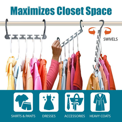 Max 20-Pack Space Saving Cascading Hangers, Classic Grey Hook