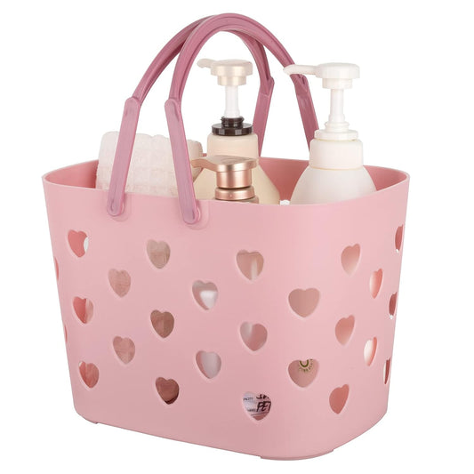 Portable Shower Caddy with handle Plastic Shower Basket Organizer, Pink | Bathroom Caddy Storage Tote Cleaning Supply Caddy for College Dorm, Kitchen, Pantry, Garage