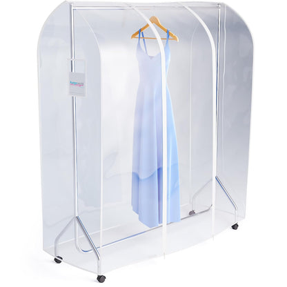 HANGERWORLD 6ft Clothes Garment Rack Cover for Open Closet Clear Showerproof COVER ONLY (72"x24")