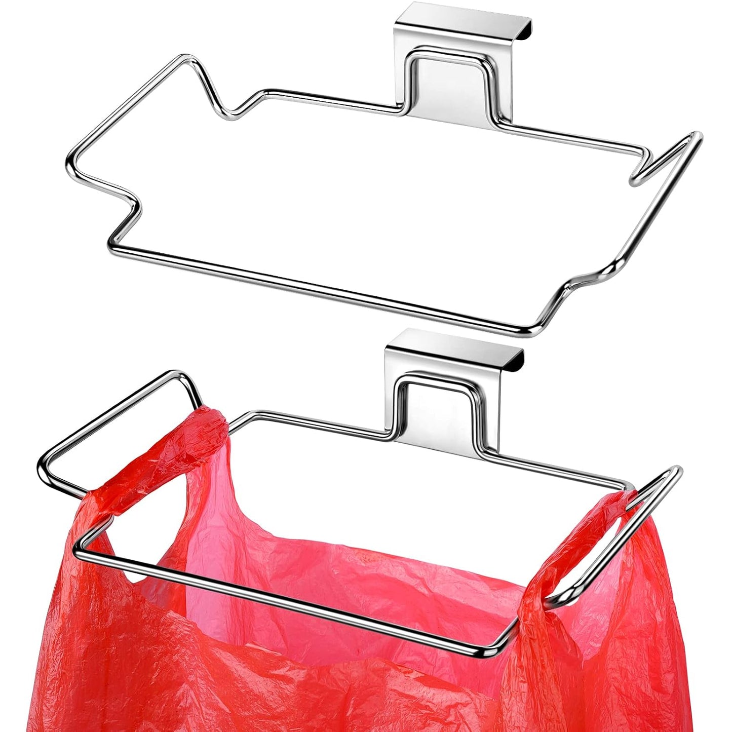 Trash Bag Holder,2 Pack | for Cabinet Door and Cupboards,Stainless Steel,Plastic Bag Holder Under Sink,Use for Kitchen,Bathroom,Camper