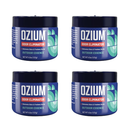 Ozium 4.5 Oz. Odor Eliminating Gel, Air Freshener Alternative | For Smoke, Pets, Musty Odors, Long Lasting Odor Remover for Cars, Homes, Outdoor Essence, 4 Pack