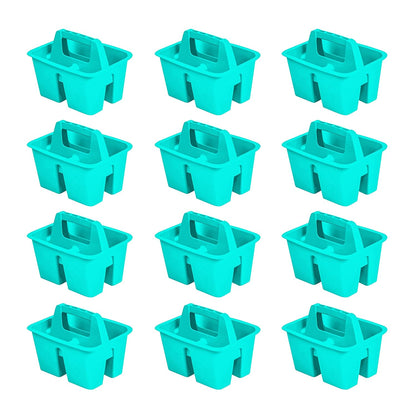 Storex Mini Classroom Caddy, Multipurpose Classroom Organizer with Handle, Teal, 12-Pack (01065U12C)
