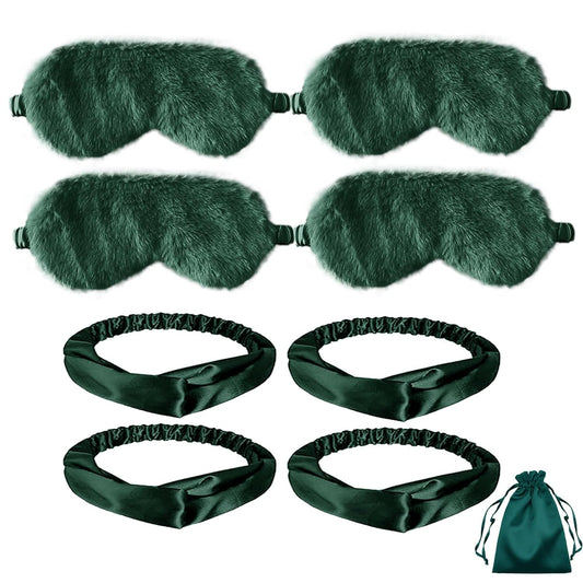 Faux Fur Plush Eye Mask Faux Furs Furry Sleep Masks Blindfold Eye Cover for Sleeping Women Men Travel Nap Gifts