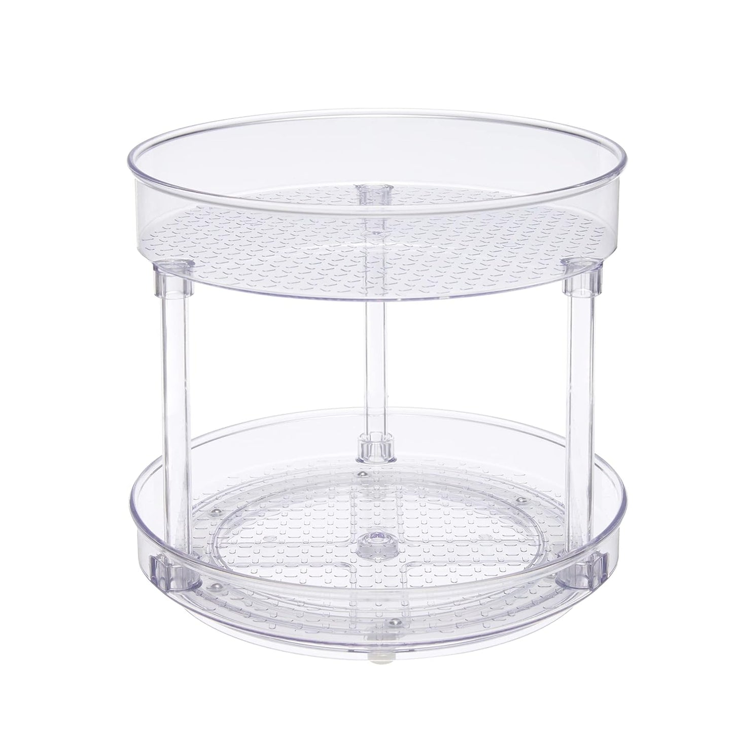 Amazon Basics Lazy Susan Turntable Organizer for Spices and Condiments, 9" Diameter, 2 Tier, Clear