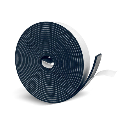 1 inch Wide x 1/4 inch Thick Black Foam Weather Stripping,Closed Cell Foam Insulation Tape with Self-Adhesive,Single Sided Weatherstrip for AC Window, Door Seal,High Density Weather Strip 16.5 Feet
