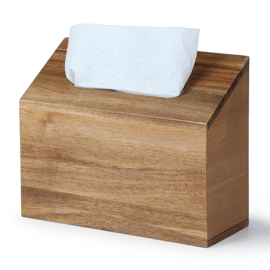 YANGQIHOME Acacia Hand Towel Box Cover Compatible with Kleenex Disposable Paper Hand Towels, Wall Mounted Paper Towel Holders, Hand Towel Holder for Bathroom, Car, Tabletop