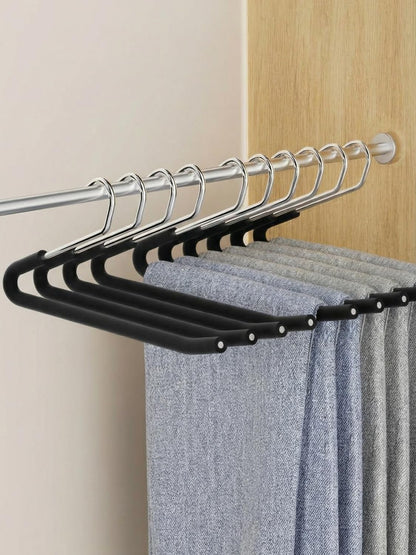 Pants Hangers Open Ended 10 Pack | Non-Slip Heavy Duty Metal Hangers Foam Padded for Jeans, Trousers, Slacks, Towels