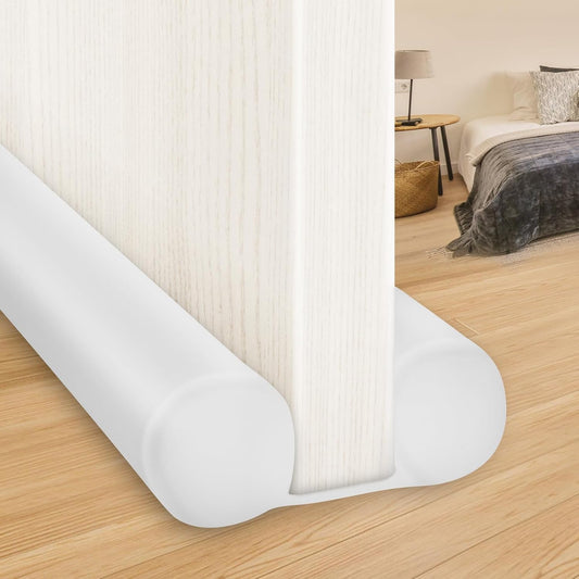 Large Door Draft Stopper 30 Inch for Small Bedroom... (White | Foam)