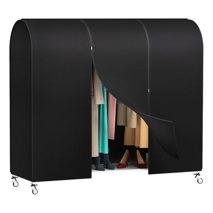 Zilink Garment Rack Cover Large Garment Bags Protector 72 in, Black | Dustproof, Breathable, 2 Durable Zippers, Clothes Rack Cover, Cothing Rack with Cover for Garment Rack (Rack Not Included)