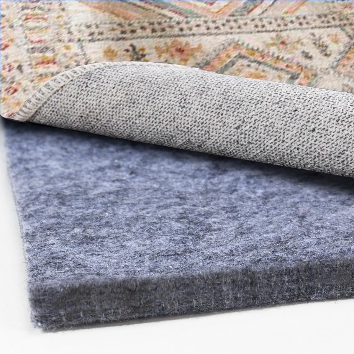 Felt Rug Pad - 1/2 9x12 Foot Extra Large Area Liner for All Floors and Trims, Thick Pad for Hardwood Floors Under Rugs, Keeps Rugs Softly and Securely in Place