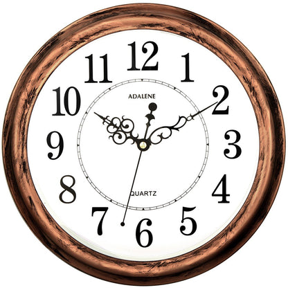 Adalene 13-Inch Decorative Wall Clock Silent Non-Ticking - Vintage Retro Rustic Battery Operated Kitchen Wall Clock - Large Wall Clocks for Living Room Décor, Office, Bathroom