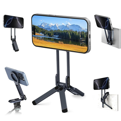 ULANZI MA38 Magnetic Phone Tripod for iPhone, Phone Holder for iPhone 17 | N52 Magnet, Back Magnet Base, Arca QR Base, Foldable Hook w 1/4'' Screw for Tripod Selfie Gym Travel Essentials Accessories