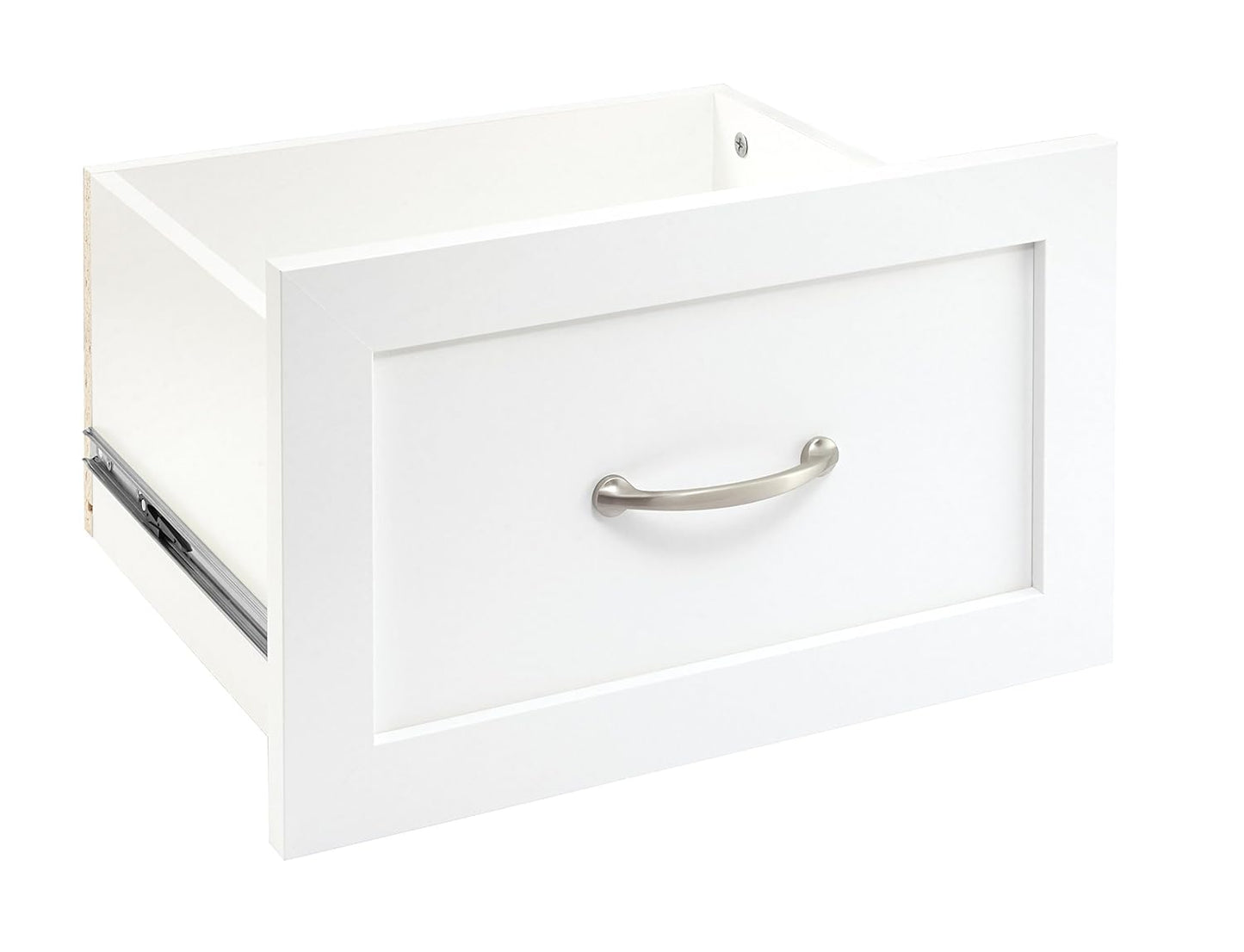 ClosetMaid SuiteSymphony Wood Closet Drawer, Add On Accessory, Shaker Style, For Storage, Closet, Clothes, 16.65” x 9.96” Size for 16 in. Units, Pure White