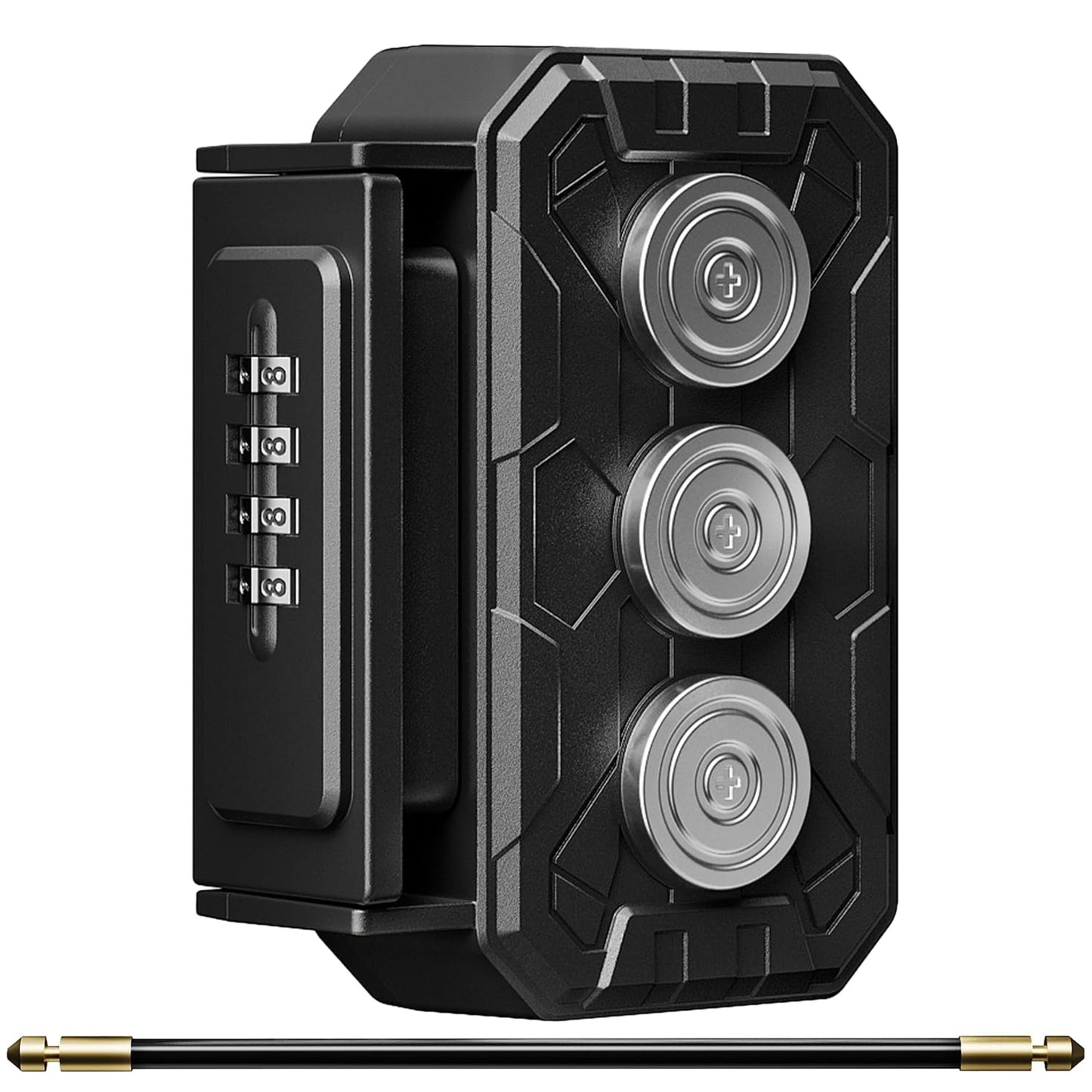 Lock Box with Magnetic Key Holder,Magnet Key Box for Under car,Hide with Combination Lock with 3xN52 Strong Magnet for Storage Indoors, Outside (Classic, Regular1)