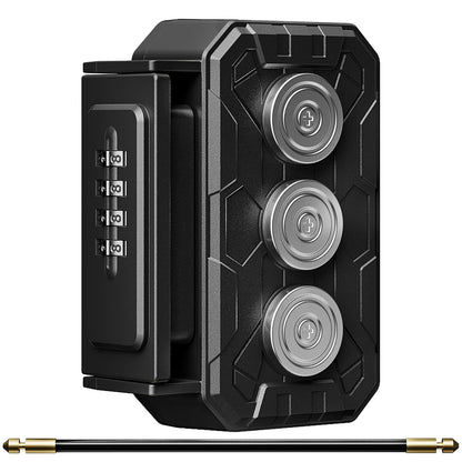 Lock Box with Magnetic Key Holder,Magnet Key Box for Under car,Hide with Combination Lock with 3xN52 Strong Magnet for Storage Indoors, Outside (Classic, Regular1)