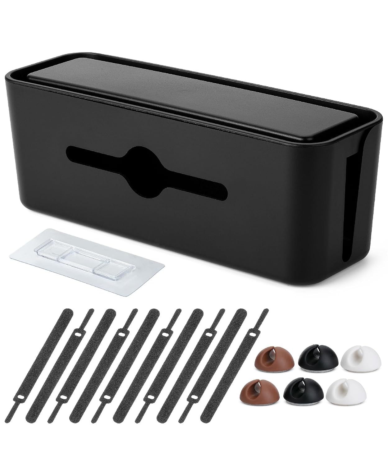 Bates- Cable Management Box, Small, Cable Organizer Box, Cord Organizer Box, Cable Box Organizer, Cord Management Box, Cord Hider Box, Cord Box for Wires on Floor, Power Strip Cover Box Baby Proof