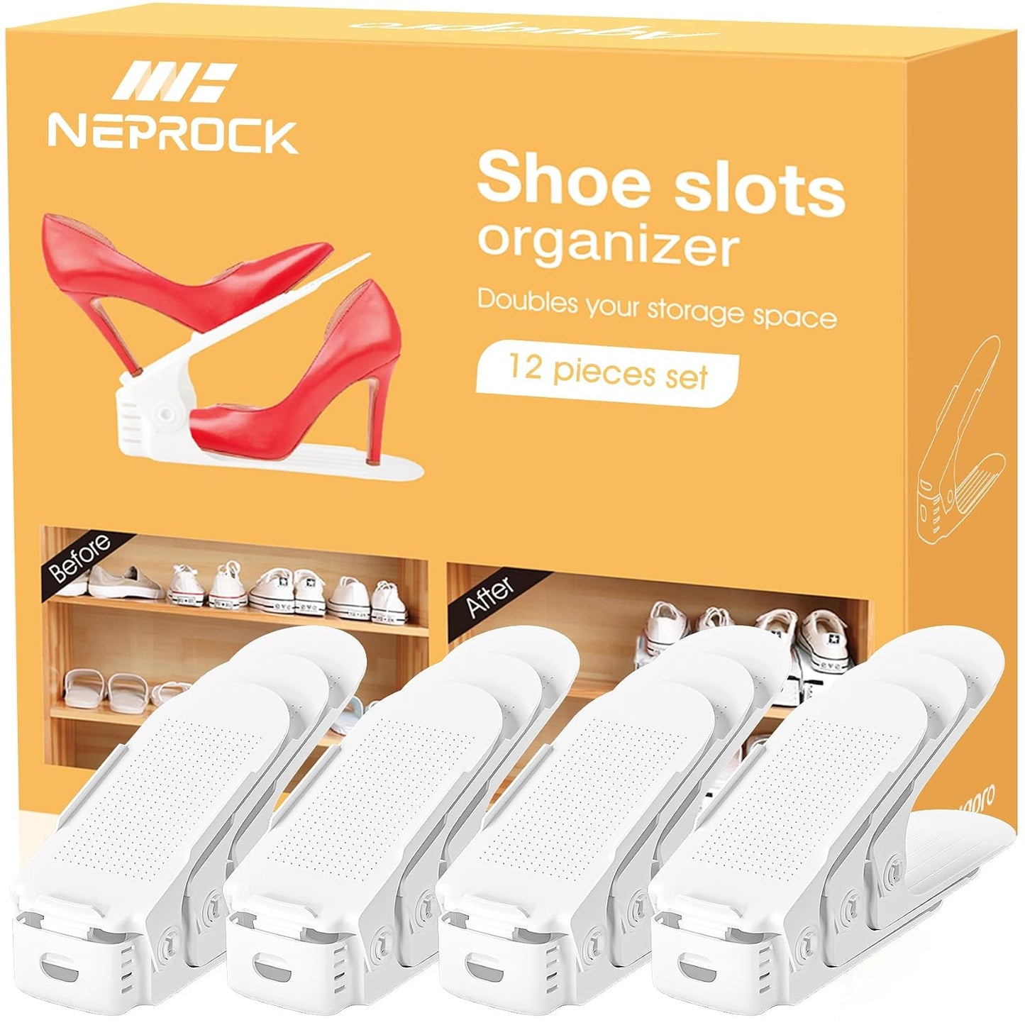 Shoes Slots Organizer for Closet, Shoe Rack Organi...
