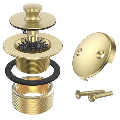 Brushed Gold Bathtub Drain Bath Tub Trim Set Conve... (Brushed Gold | Metal)