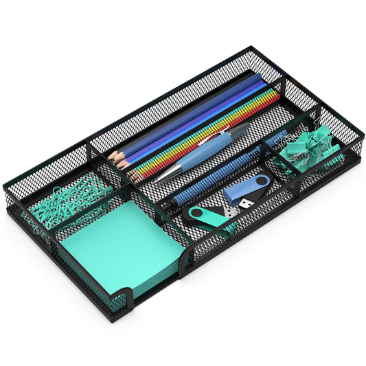 Desk Drawer Organizer, Small Metal Mesh Drawer Org... (1PC-Black-Small | Metal)