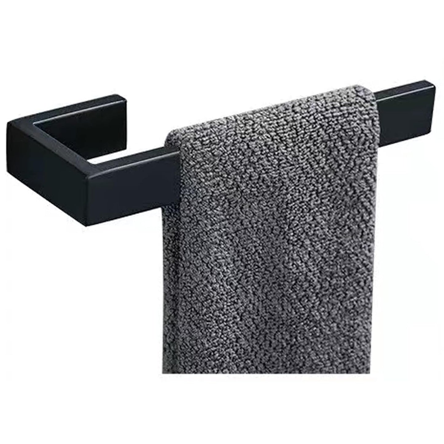 JOPOFI Hand Towel Holder, Towel Ring - Matte Black | Stainless Steel Towel Holder for Bathroom wall, 8" Rectangular Modern Design Hand Towel Bar, Contemporary Hand Towel Rack