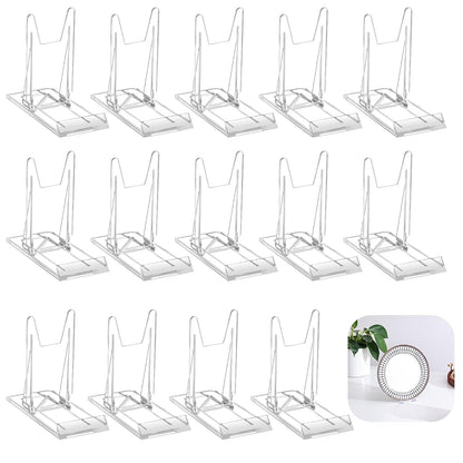 14 Pack Acrylic Book Display Stand - Adjustable Clear Easel Holder Display Collector Stand for Comic Books, CD DVD, Plates, Magazines, Postcard, Artworks, Collectibles & Home Office Decor