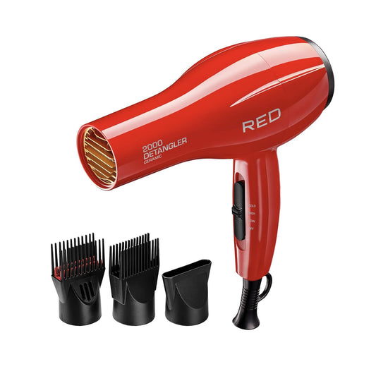 Kiss Products Red Detangler Dryer Plus 3 Attachmen... (Red | Ceramic)