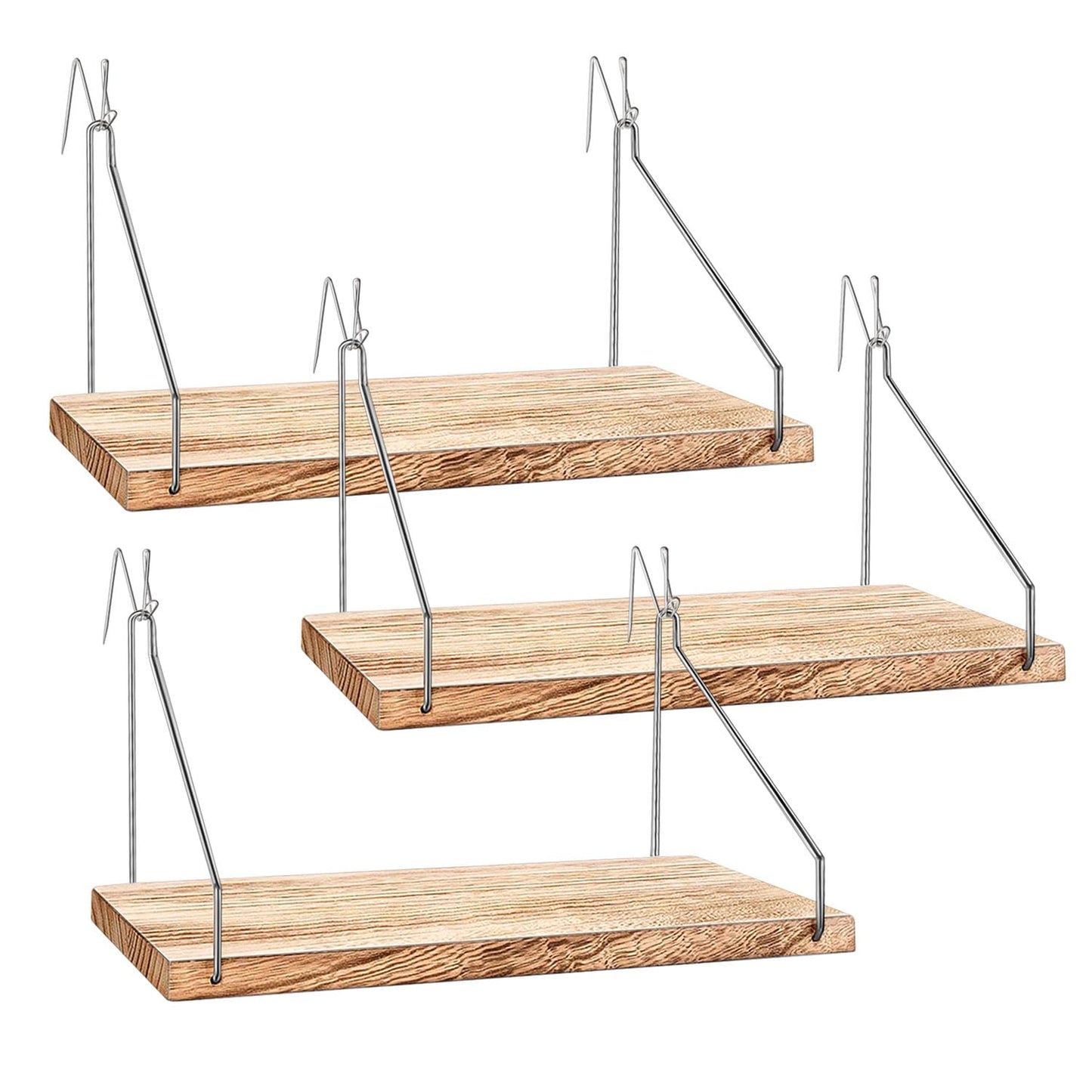 Fabric Wall Cubicle Shelf with Hooks for Work Decor, 11.8' Wooden Cubicle Organizer Storage Shelf with Hangers Cubicle Accessories for Women Men Desk, 3 Pack