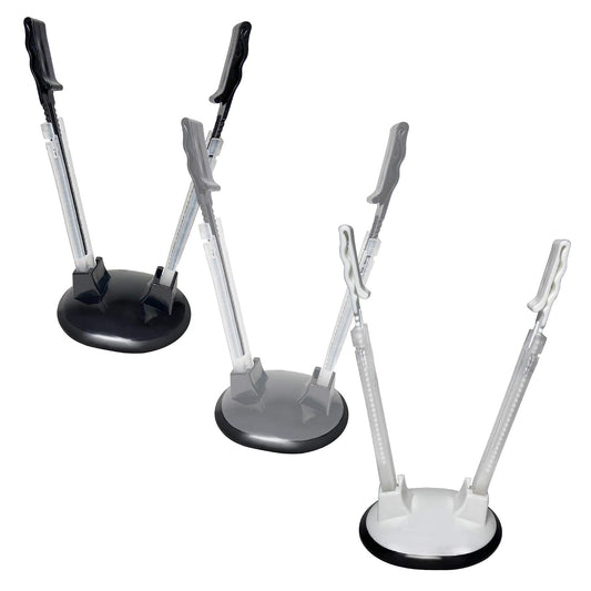 3 Pack Baggy Rack Holders for Meal Prep Bags, Adjustable Food Prep Baggie Holder Stand, Hands Free Plastic & Freezer Bag Holder Stand for Filling, Compatible with Ziplock Bag Storage, Black White Gray