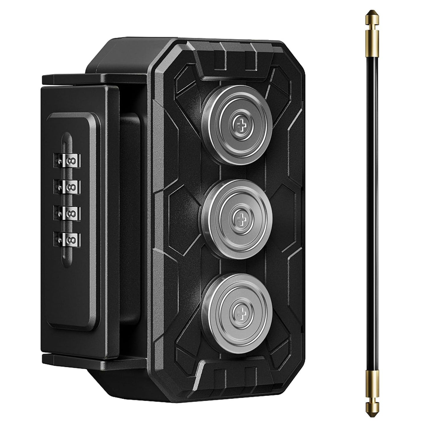 Magnetic Key Lock Box,Magnetic Key Holder Under car,Magnetic Key Cabinets,Key Holder Magnetic,Hide a Key Magnetic Holder,Waterproof Magnetic Key Hider Outside,4 Combinations & Dual Mounting,