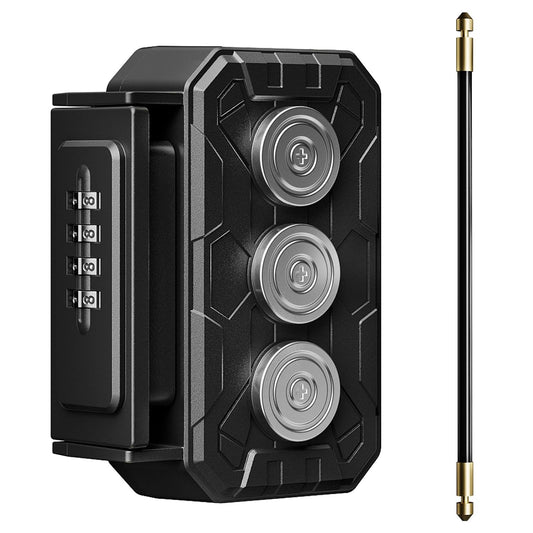 Magnetic Key Lock Box,Magnetic Key Holder Under car,Magnetic Key Cabinets,Key Holder Magnetic,Hide a Key Magnetic Holder,Waterproof Magnetic Key Hider Outside,4 Combinations & Dual Mounting,