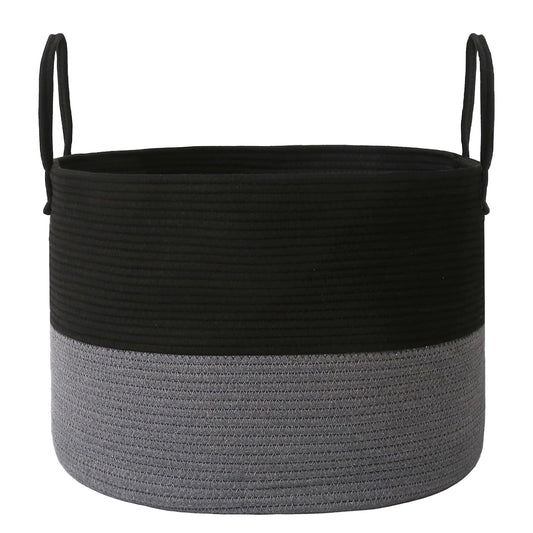 JMvicyroam 65L Extra Large Machine Washable Cotton Rope Blanket Basket | Collapsible Laundry Hamper, Reinforced Handles, For Blankets, Pillows, Toys and Clothes, Living Room and Bedroom, Oatmeal