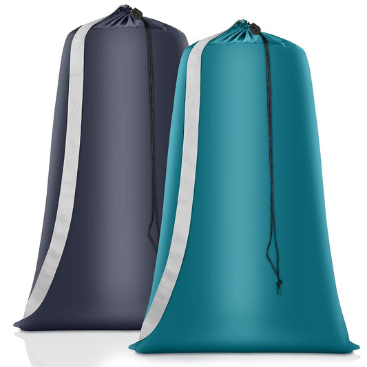 Heavy Duty Laundry Bag, 2 Pack XL Nylon Laundry Ba... (2 Count | Blue | Nylon)