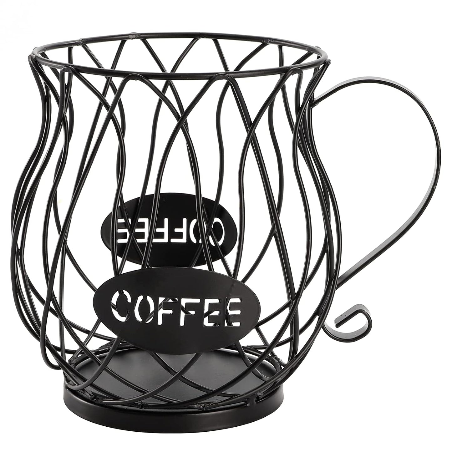 Coffee Pod Holder, Coffee Capsule Basket for Counter Table Bar, Metal Espresso Pod Keeper Storage for Home Cafe Hotel, Black