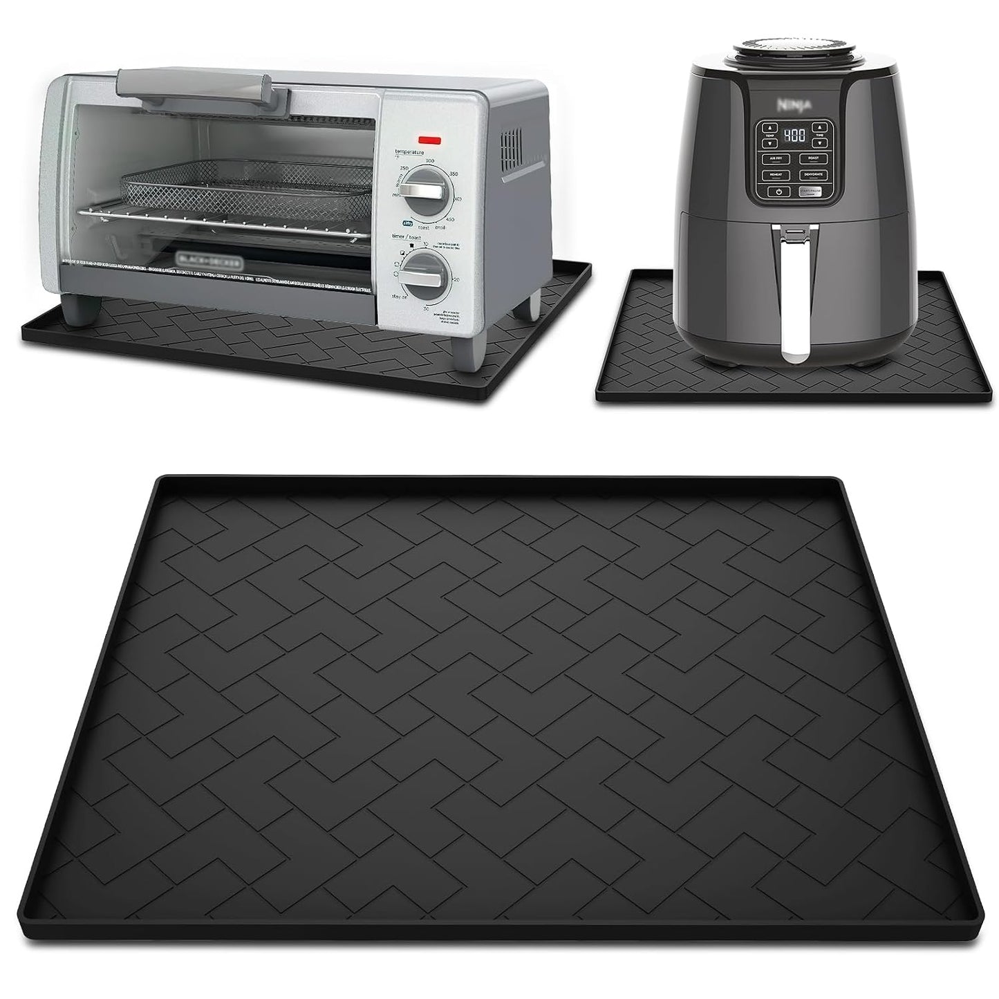 Silicone Heat Resistant Mat For Air Fryer-18''x15''x0.5''Perfect for Ninja,Cosori,Chefman and Most Air Fryers Bottom Silicone air fryer accessories-Protects Countertops From Damage and Scratches