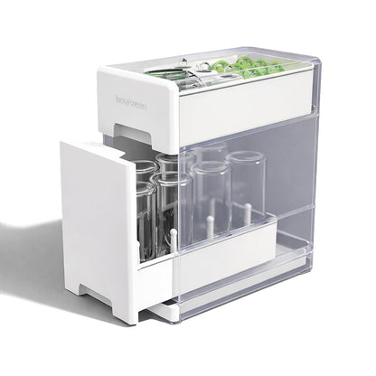 Baby Brezza Covered Drying Rack & Countertop Organizer, 8 Bottle Capacity | Ultimate Counter Neatness with Unique Mess Containing Lid on Rack - Vertical Bottle Storage, Large Capacity Plus Accessories