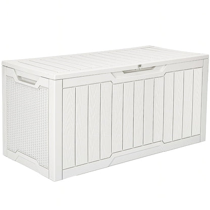 YITAHOME 100 Gallon Large Outdoor Deck Box | Waterproof Resin Storage Box, Lockable Indoor Outdoor Storage Container for Patio Furniture Cushions, Pool Accessories
