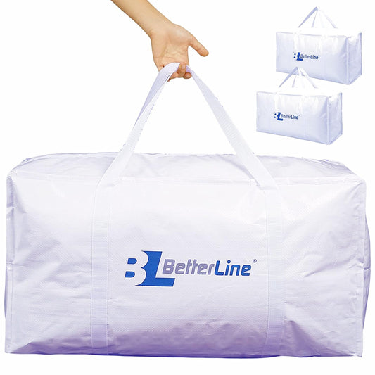 Heavy Duty Moving and Storage Bag,29"x13"x15" Inches Tote with Reinforced Handles,Holds up to 65 lbs.,Tear and Water Resistant,Multi-Purpose and Foldable Double Zipper Polypropylene Bag,Set of 2