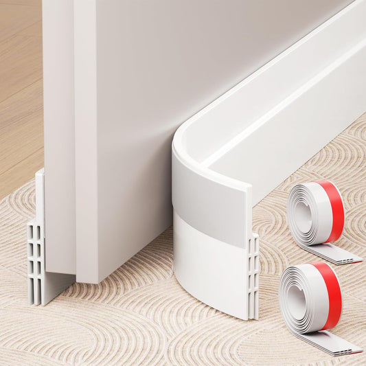 Under Door Draft Stopper, Door Weather Stripping D... (White | Silicone)