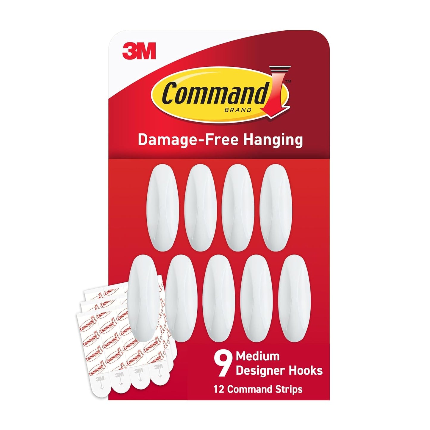 Command Medium Designer Hooks, 9 Hooks, 12 Strips