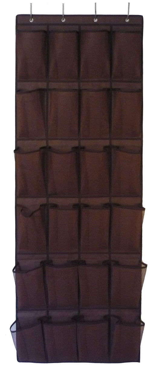 Roomganize Large Over the Door Shoe Organizer for Mens Sneakers (Bison brown)