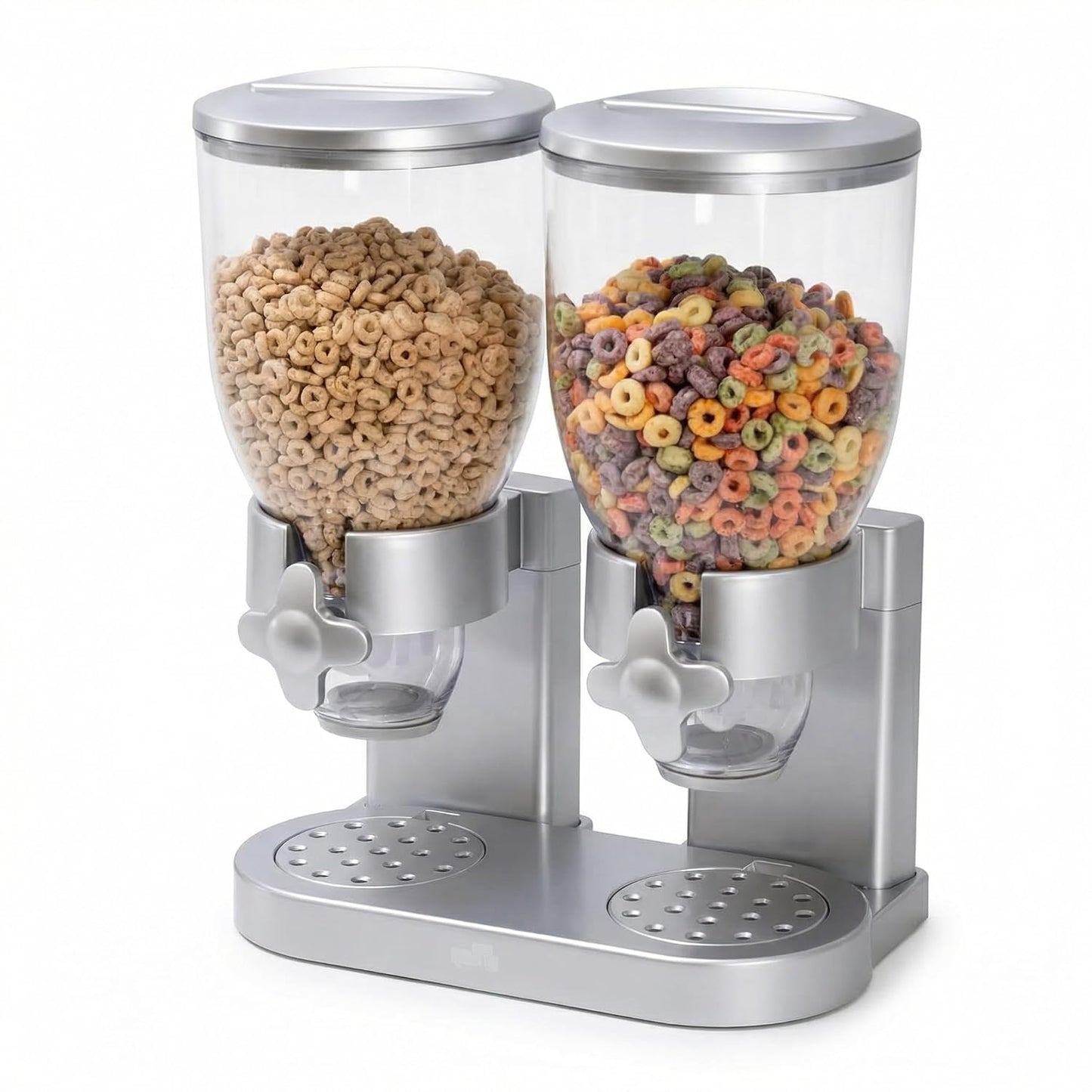 Zevro /GAT202 Indispensable Dry Food Dispenser, Dual Control, Silver