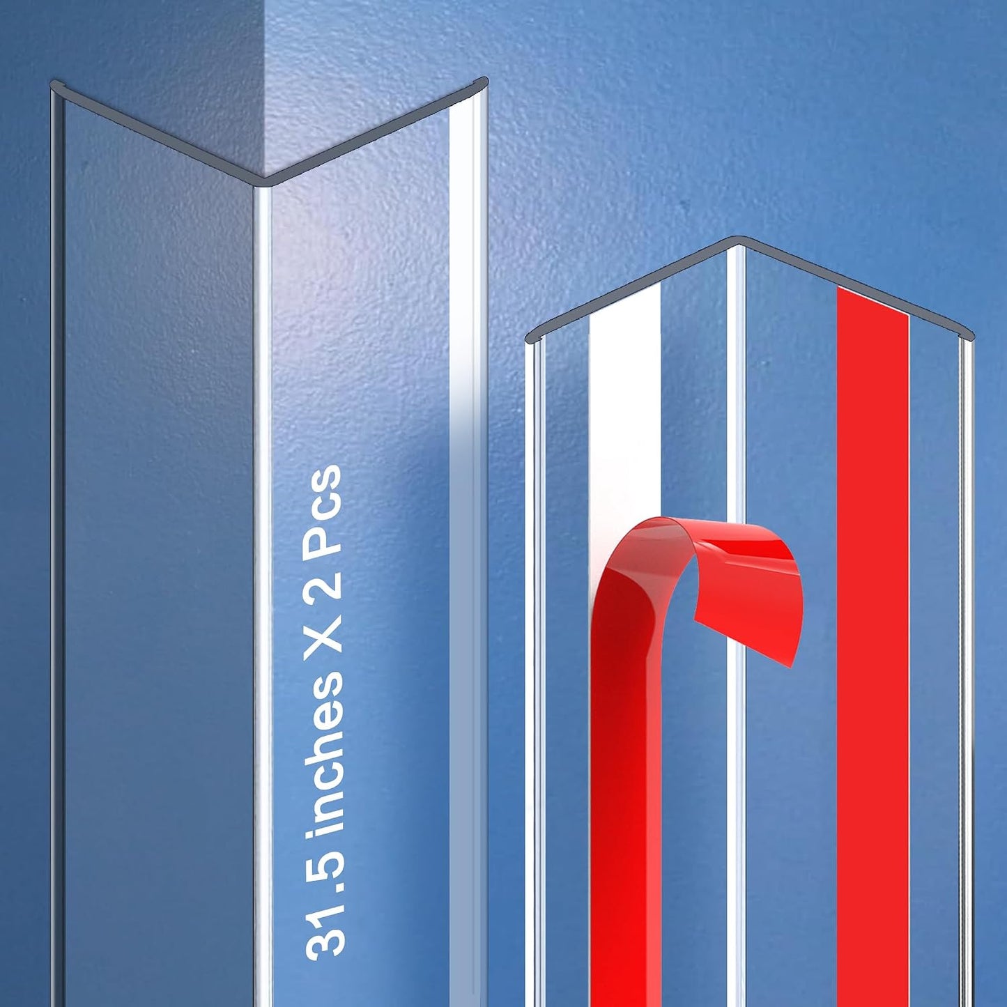 Clear Self-Adhesive Wall Corner Protectors-2 PCS of Corner Guards & Edge Protector for Baby, Furniture, Door, Tables, Cover Sharp Furniture, Easy to Install (3cmx80cm/1.18inx31.5in)