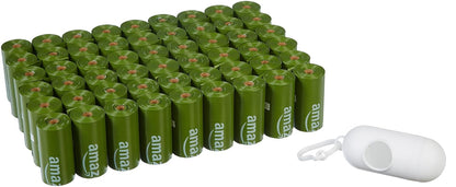 Amazon Basics Premium Leak Proof Dog Poop Bags with Dispenser and Leash Clip, Unscented, 13" x 9", 810 Count (54 Rolls of 15)