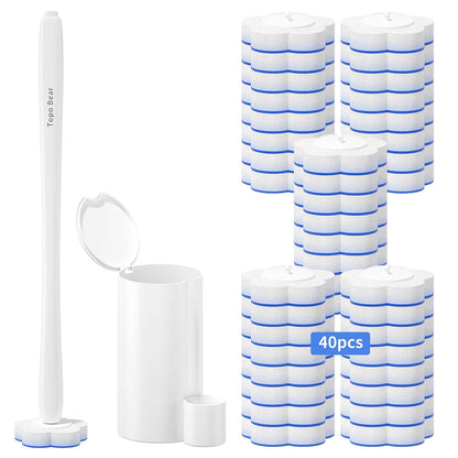 Disposable Toilet Bowl Brush with 40 Toilet Wand Refills, Toilet Bowl Cleaner Wands, Toilet Cleaning System Starter Kit