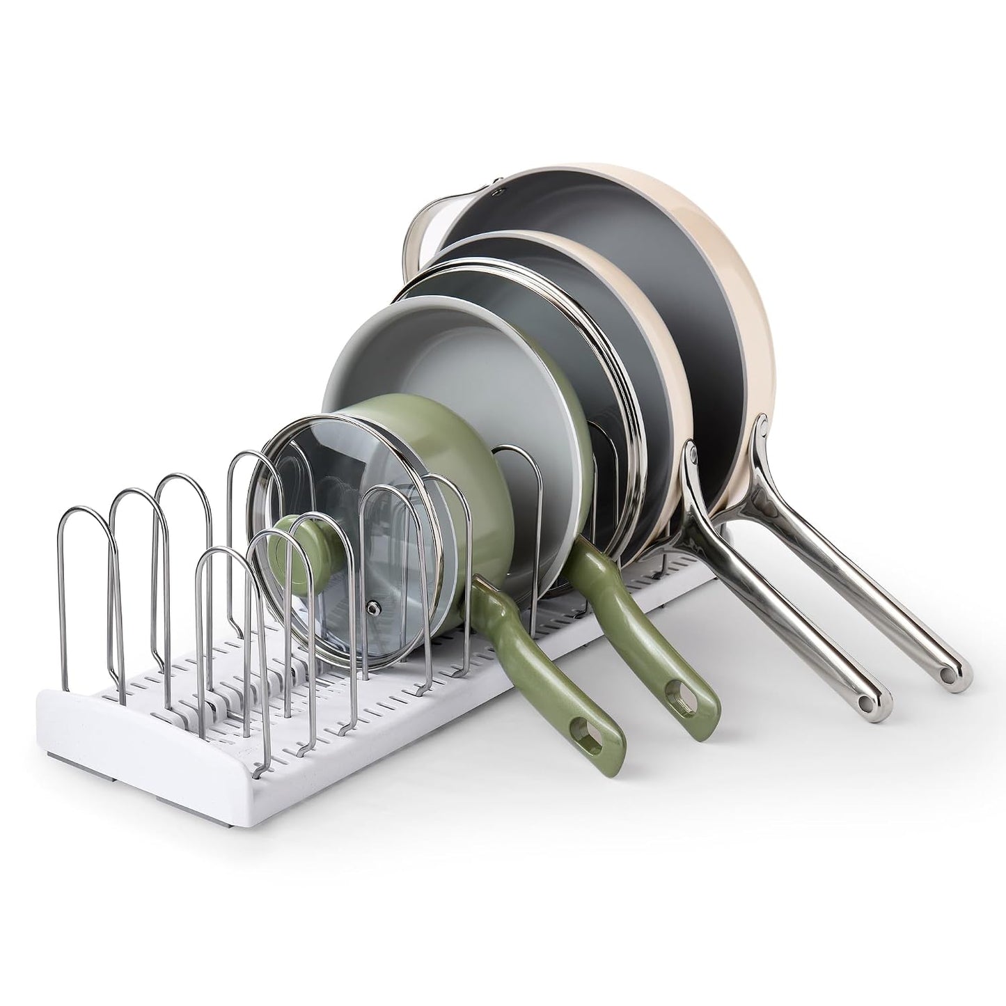 YouCopia StoreMore Expandable Pan + Lid Rack, Pot Lid Organizer, Adjustable