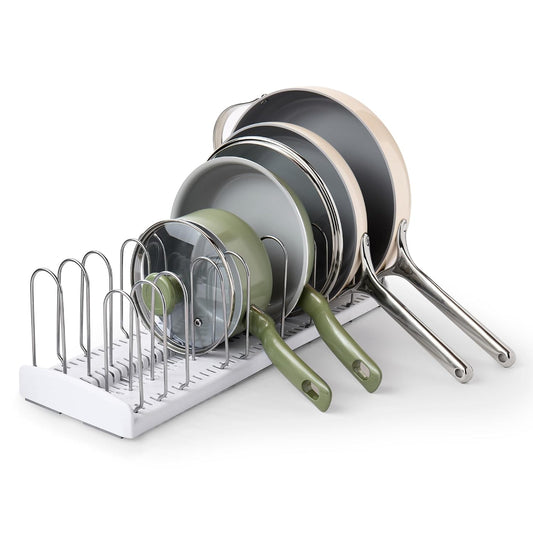 YouCopia StoreMore Expandable Pan + Lid Rack, Pot Lid Organizer, Adjustable