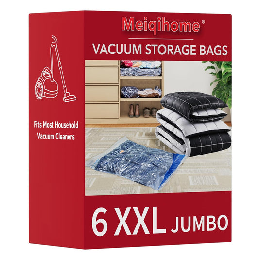 Vacuum Storage Bags, Space Saver Sealer Bags,Vacuu... (6 Count | clear | Nylon)