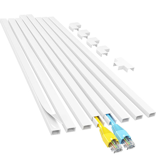 Cord Hider, 113in One-Cord Cable Concealer, Cord C... (White)