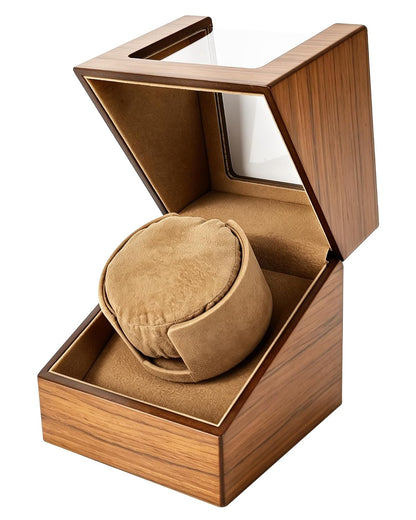 Automatic Watch Winder for Automatic Watches, Single Automatic Wooden Watch Winder Box with Optimized TPD Bi-Directional Rotation, Ultra-Quiet Japanese Motor, Dual Power Display Case, Gift for Men, Watch Collectors & Luxury Watch Owners