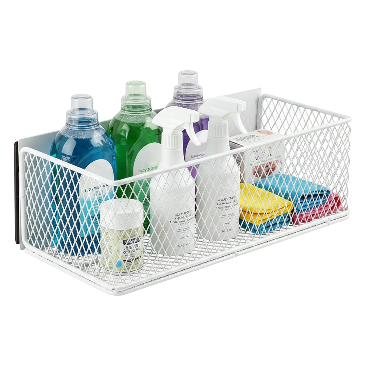 Magnetic Washer Shelf Organizer, White Magnetic Wire Basket with Strong Magnets, Metal Storage Shelf for Refrigerator, Washing Machine, Dryer, Kitchen and Laundry Room